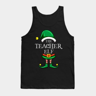 The Teacher Elf Matching Family Christmas Pajama Tank Top